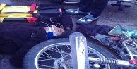 Motosiklet sürücüsü ucuz atlattı
