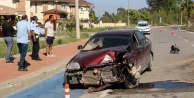 Alanya'da şok kaza: İki araç kafa kafaya çarpıştı