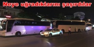 Alanya'da tur otobüslerine gece yarısı baskını