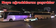 Alanya'da tur otobüslerine gece yarısı baskını