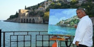 Alanya aşığı ressam sergi açtı