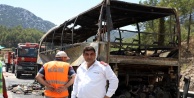 Yolcu otobüsünde yangın paniği