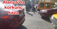 Lise öğrencilerinin kazasında motosiklet ile bisiklet çarpıştı