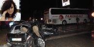Yolcu otobüsü ile otomobil çarpıştı: 1 ölü, 2 yaralı
