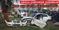 Alanya'da kaza! Ağaca çarparak durabildi