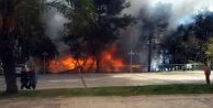 Antalya Atatürk Parkı'nda korkutan yangın
