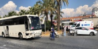 Alanya'da otobüs araçların arasına daldı