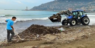 Alanya Belediyesi sahil temizliğinde