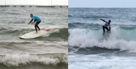 Sörfçüler Alanya’da şov yaptı
