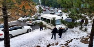 Alanya'da kar turizmi trafiği kilitledi