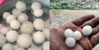 Hortumun ardından ceviz büyüklüğünde dolu yağdı!