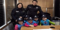 Rüzgar Gülü'nün miniklerinden polislere ziyaret