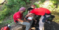 Kanyonda mahsur kalan turisti kurtarma operasyonu