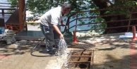 Dereköy’de Pınarbaşı Camisi yağmur giderleri temizlendi