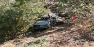 Gazipaşa'da uçuruma yuvarlanan otomobilden sağ çıktılar