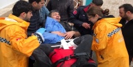 Alanya'da güvenlik görevlisinin bacağına demir saplandı!