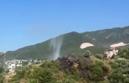 Alanya'da yerleşim alanında korkutan yangın