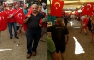 YİĞİT VE EKİBİ BAYRAK DAĞITTILAR