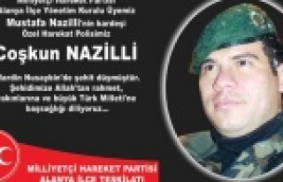 MHP'DEN ŞEHİDİMİZ İÇİN BAŞSAĞLIĞI MESAJI