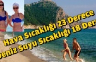ALANYA'DA GÜNEŞİ GÖREN DENİZE KOŞTU