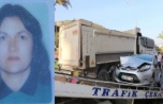 KONTROLSÜZ ÇIKINCA KAMYON ÇARPTI