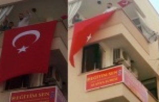 Eğitim Sen'e bayraklı tepki