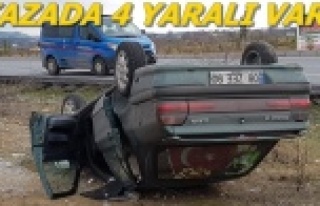 Alanya'ya gelirken kaza yaptı