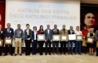 Antalya OSB'den 3 bin 455 sertifika
