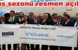 Alanya'dan Rus uçağına görkemli karşılama