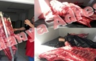 Alanya'da kaçak ete zabıta baskını