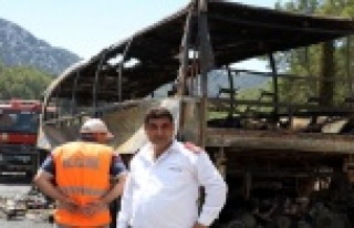 Yolcu otobüsünde yangın paniği