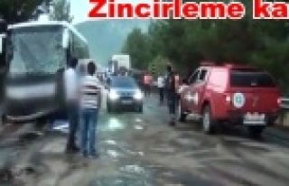 Alanya'ya gelen otobüs kaza yaptı