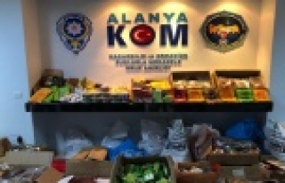 Alanya'da kaçak nargile tütünü operasyonu