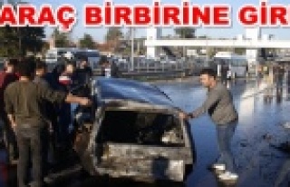 Kazada alev alan LPG'li otomobildeki 5 kişi...