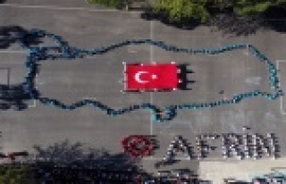 'Afrin' için 360 öğrenci bedenleriyle...