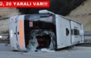 Antalya yolcu otobüsü Afyon'da devrildi