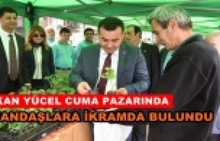 Başkan Yücel 'Su kabağı fidesi' dağıttı