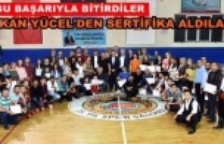 Zeybek kursiyerlerine sertifika