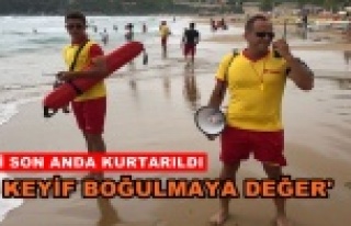 Dalgalara aldırış etmeyen vatandaşlar düdük...