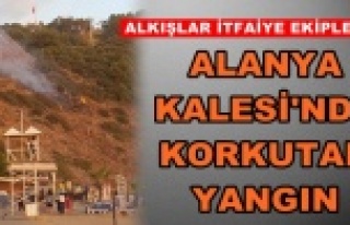 Alanya'da korku! Tarihi Kale'de yangın