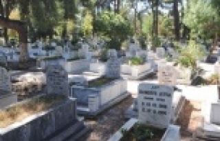 Mezarlık duvarına siyasi yazı yazan şahsa suçüstü