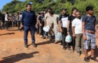 Tekneyle gelen kaçak mülteciler muz bahçesinde...