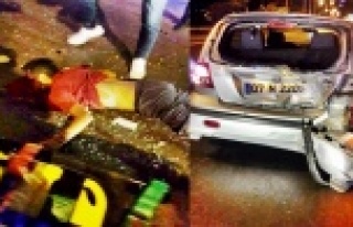 Alanya'da feci kaza! Motosiklet otomobille çarpıştı