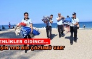 Alanya sahillerinde seyyar satıcı kurnazlığı