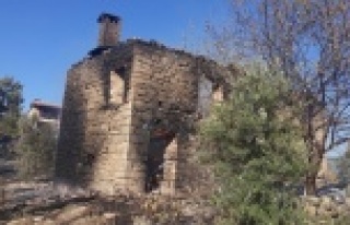 Yangında atıl durumdaki bir ev yandı