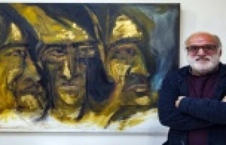 Eserleri halk kütüphanesinde sergilendi