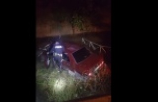 Hırsızlıktan aranan kişi aracıyla su kanalına...