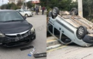Alanya feci kaza: Araçlardan biri ters döndü, 1...