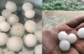 Hortumun ardından ceviz büyüklüğünde dolu yağdı!