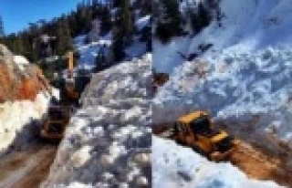 Alanya Belediyesi kardan kapanan o yolu açtı